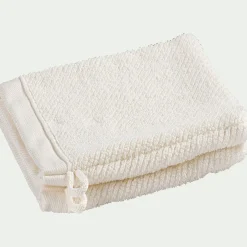Gant De Toilette*alinea Lot de 2 gants de toilette en bouclette de coton bio - ventoux 16x21cm Blanc