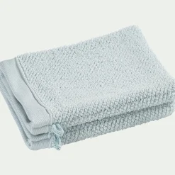 Gant De Toilette*alinea Lot de 2 gants de toilette en coton bio - 16x21cm Bleu