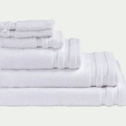 Gant De Toilette*alinea Lot de 2 gants de toilette qualité hôtelière en coton - Blanc