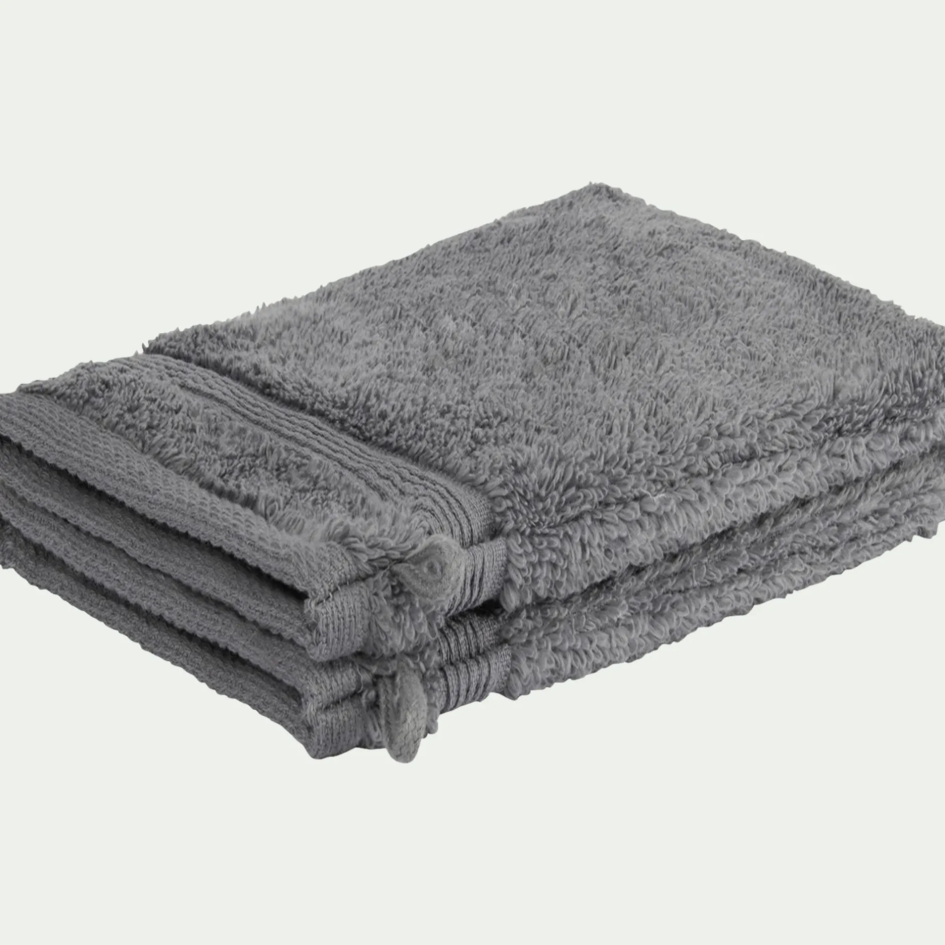 Gant De Toilette*alinea Lot de 2 gants de toilette bouclette en coton - anthracite Gris