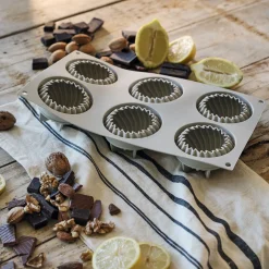 Moule À Gâteau*alinea Lot de 6 moules à gâteau en silicone platinium D7,3cm - Gris