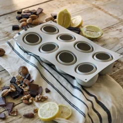 Moule À Gâteau*alinea Lot de 8 moules à gâteau en silicone platinium D6,2cm - Gris