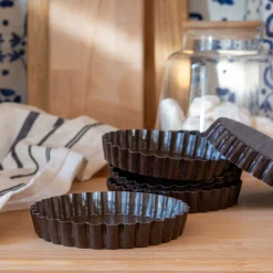 Moule À Gâteau|Accessoire De Cuisson*alinea Lot de 6 moules à tartelette en acier D12cm - Marron