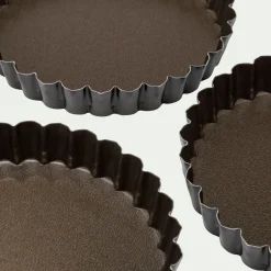 Moule À Gâteau|Accessoire De Cuisson*alinea Lot de 6 moules à tartelette en acier D12cm - Marron