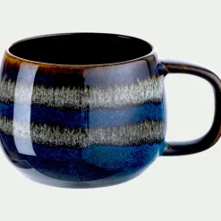 Vaisselle Petit Déjeuner|Tasse Et Mug*alinea Lot de 4 mugs dépareillés en grès 35cl - Bleu