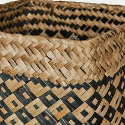 Accessoire De Salle De Bain|Panier*alinea Lot de 2 paniers en jonc de mer - Noir