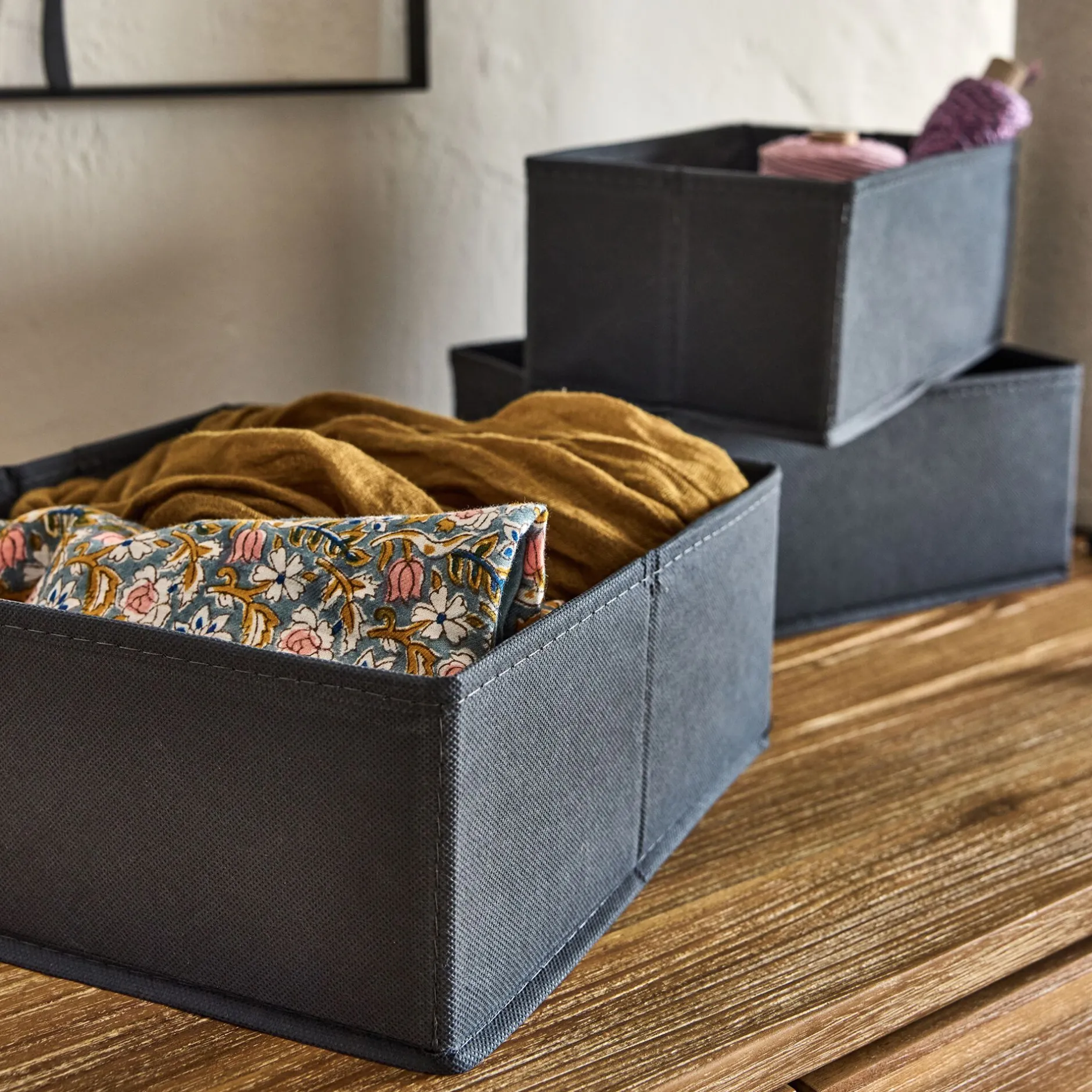 Accessoire De Salle De Bain|Panier*alinea Lot de 5 paniers organiseur - gris