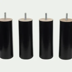 Pied De Sommier*alinea Lot de 4 pieds de sommier H20 cm - Noir