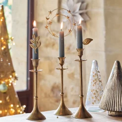 Décoration De La Table De Noël|Bougie Et Photophore De Noël*alinea Lot de 2 pins feuille pour bougie - Doré