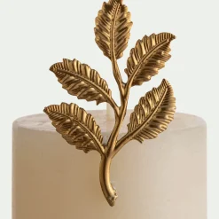 Décoration De La Table De Noël|Bougie Et Photophore De Noël*alinea Lot de 2 pins feuille pour bougie - Doré