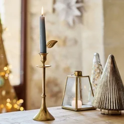 Décoration De La Table De Noël|Bougie Et Photophore De Noël*alinea Lot de 2 pins flamme pour bougie - Doré