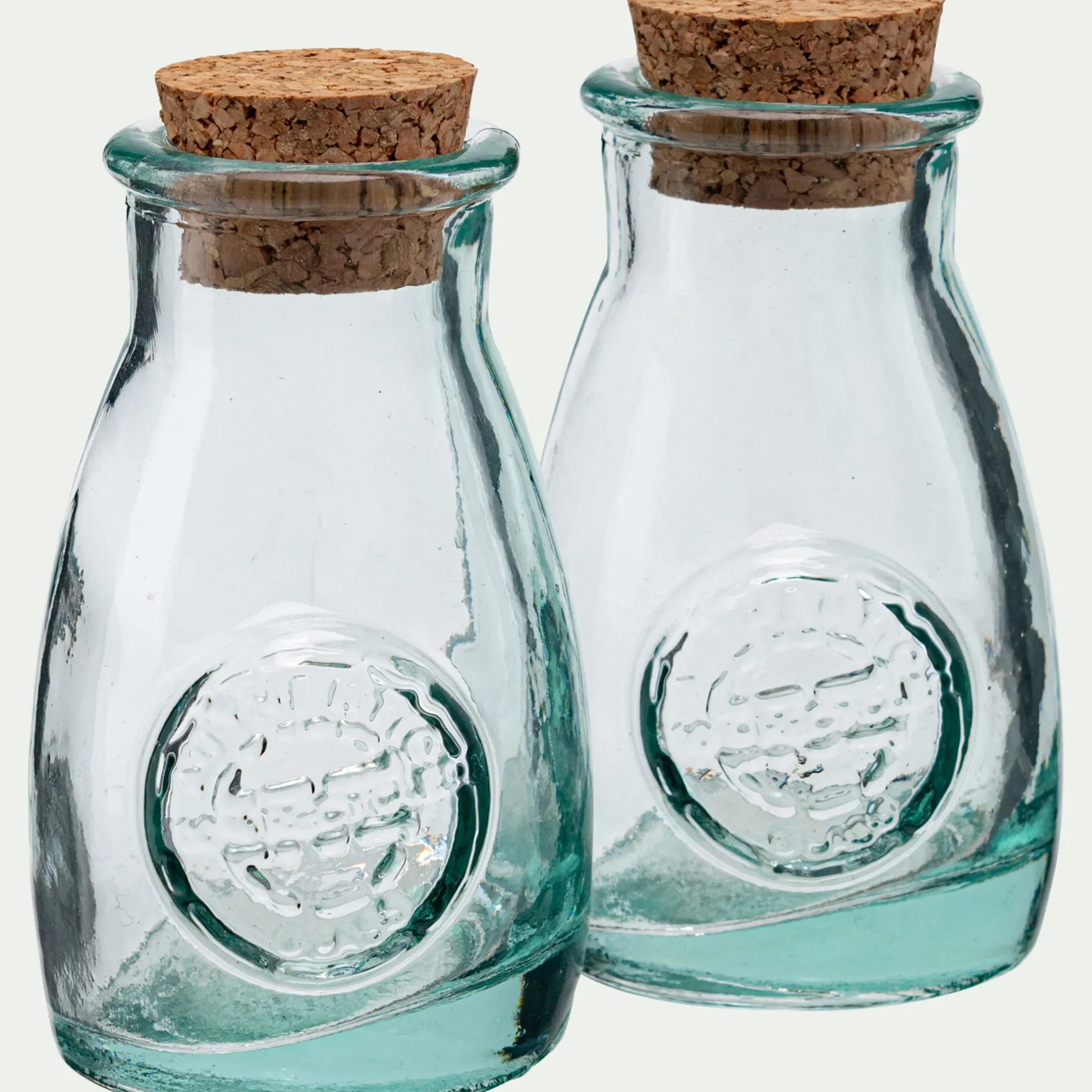 Salière Et Poivrière*alinea Lot de 2 pots en verre recyclé 10cl - Transparent