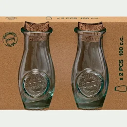 Salière Et Poivrière*alinea Lot de 2 pots en verre recyclé 10cl - Transparent