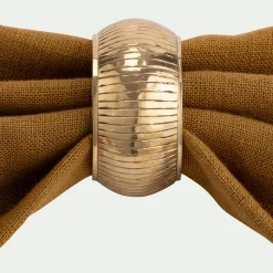 Serviette De Table|Décoration De La Table De Noël*alinea Lot de 4 ronds de serviette en laiton - Doré