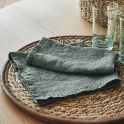 Serviette De Table|Nappe Et Serviette De Noël*alinea Lot de 2 serviettes de table en lin lavé - cèdre Vert