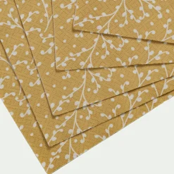 Serviette De Table|Décoration De La Table De Noël*alinea Lot de 20 serviettes en papier motif baies 33x33cm - Jaune