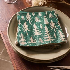 Serviette De Table|Nappe Et Serviette De Noël*alinea Lot de 20 serviettes en papier motif sapin 33x33cm - Vert
