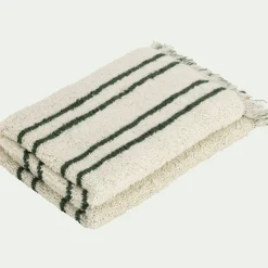 Serviette Invité*alinea Lot de 2 serviettes invité en coton à rayures 30x50cm - Vert