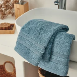 Serviette Invité*alinea Lot de 2 serviettes invité bouclette en coton - autan 30x50cm Bleu