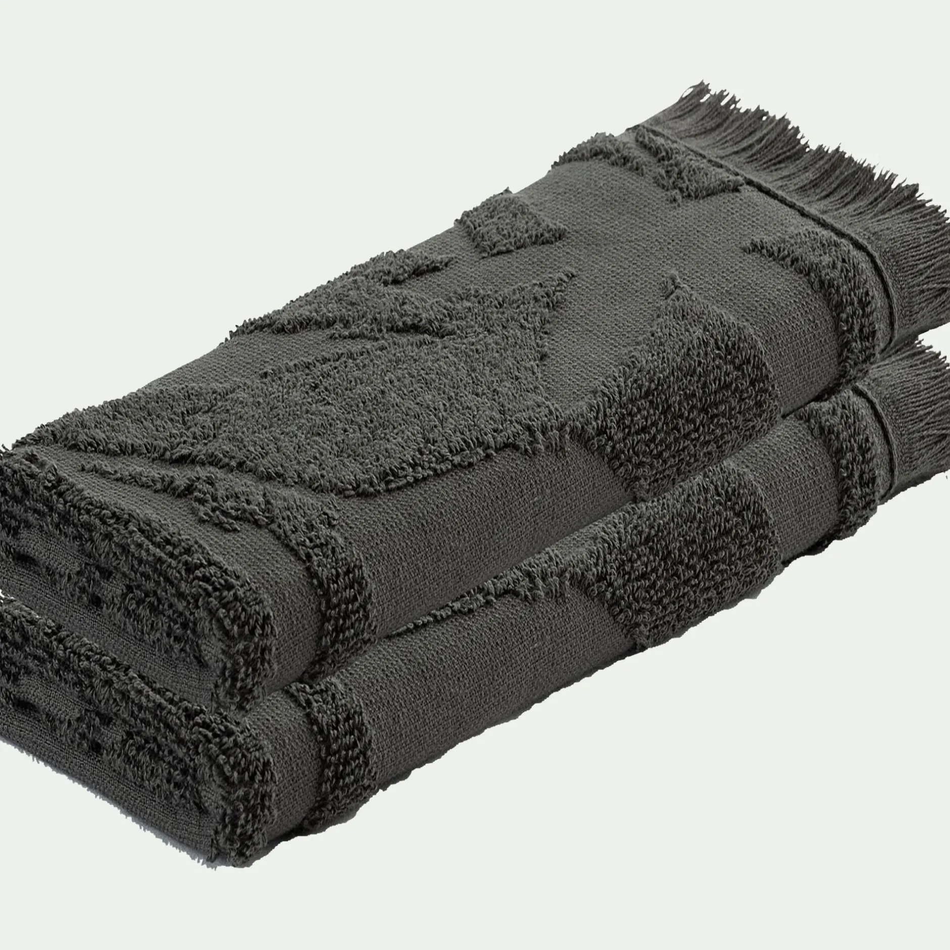 Serviette Invité*alinea Lot de 2 serviettes invité en coton - 30x50cm Vert cèdre