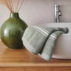 Serviette Invité*alinea Lot de 2 serviettes invité en coton - olivier 30x50cm Vert
