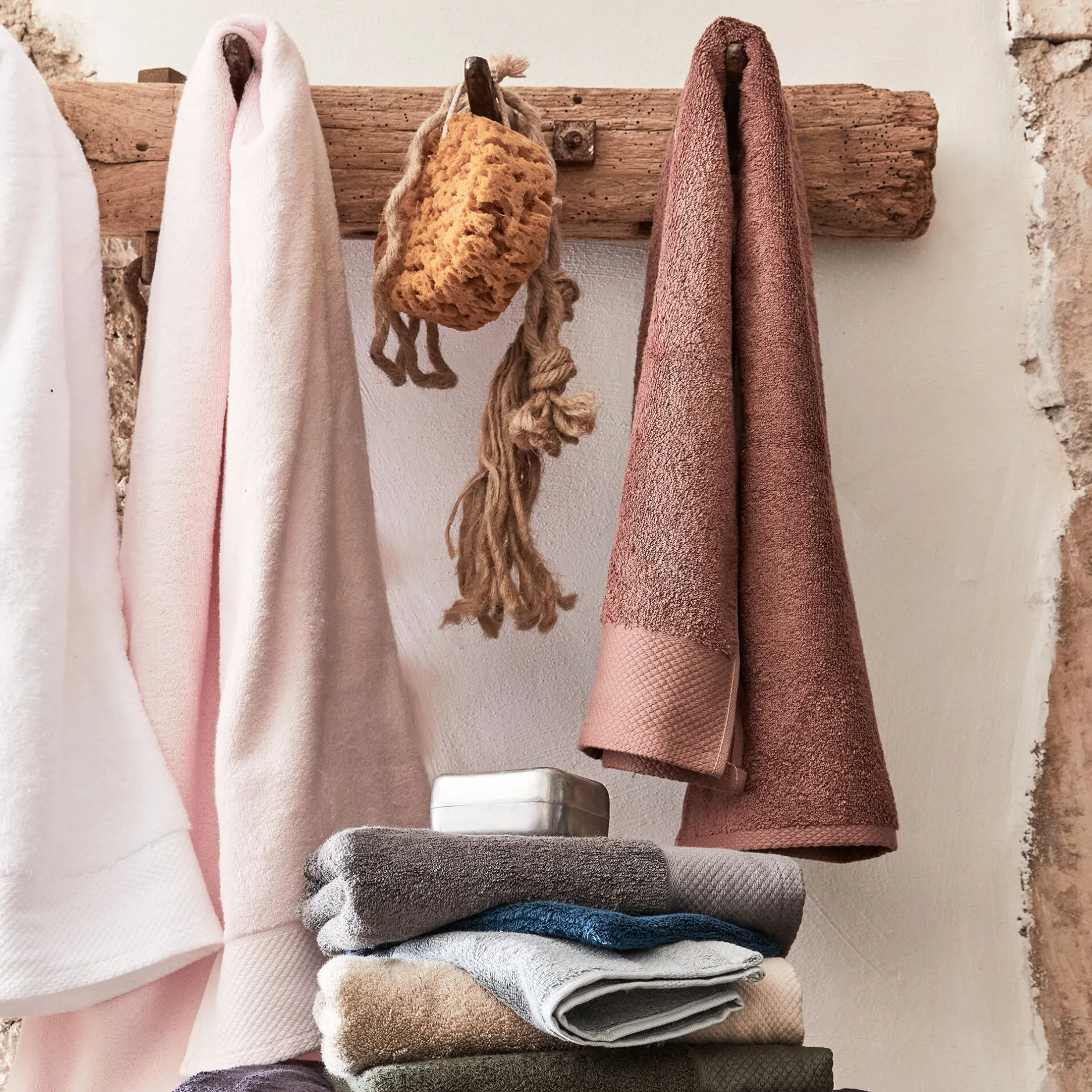 Serviette Invité*alinea Lot de 2 serviettes invité en coton peigné - simo 30x50cm Rose