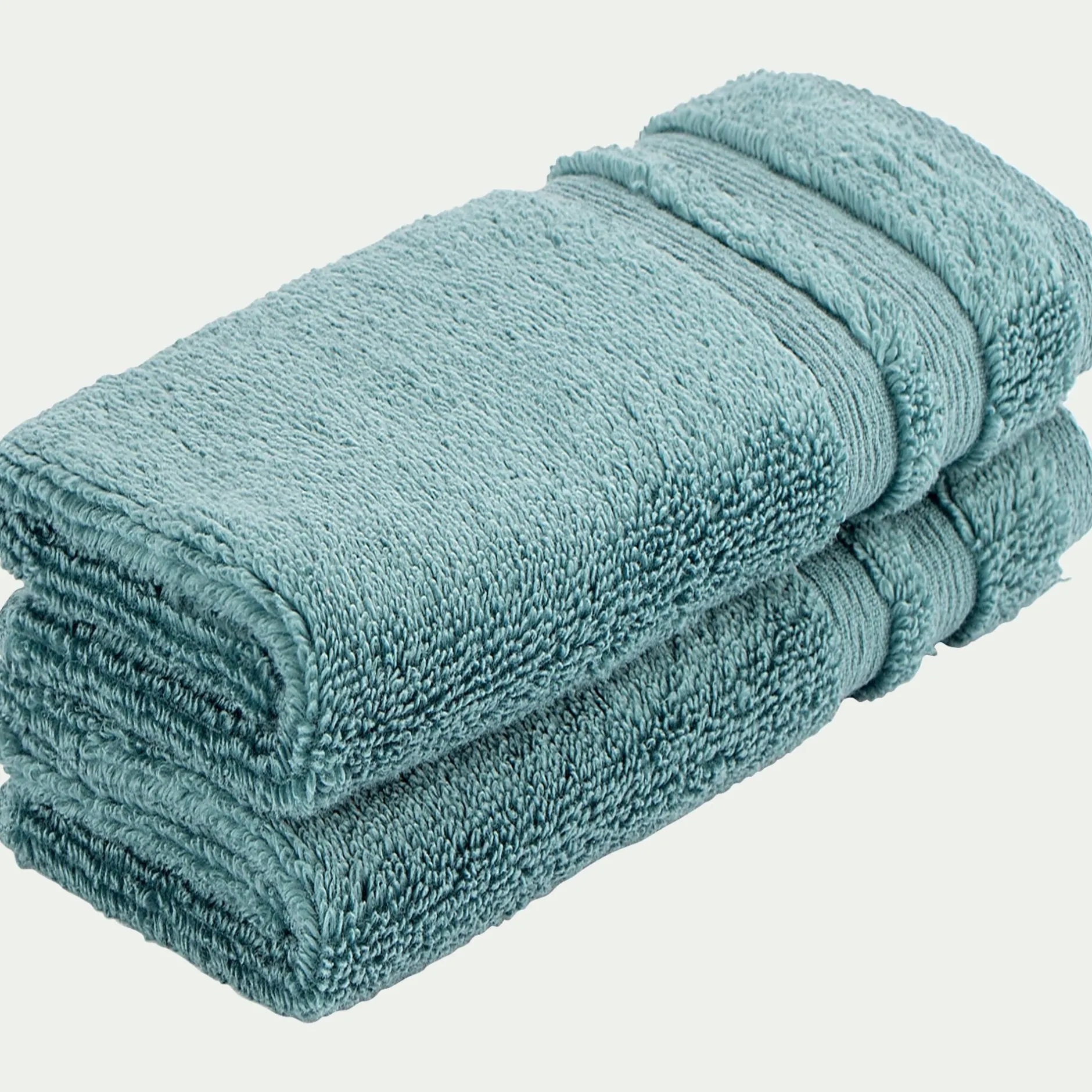 Serviette Invité*alinea Lot de 2 serviettes invité bouclette en coton - 30x50cm Vert