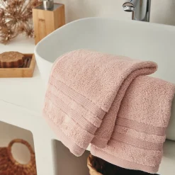 Serviette Invité*alinea Lot de 2 serviettes invité bouclette en coton - grège 30x50cm Rose