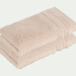 Serviette Invité*alinea Lot de 2 serviettes invité bouclette en coton - grège 30x50cm Rose