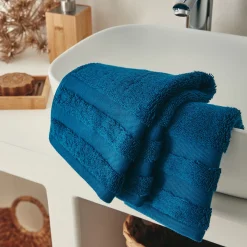 Serviette Invité*alinea Lot de 2 serviettes invité en coton - 30x50cm Bleu figuerolles