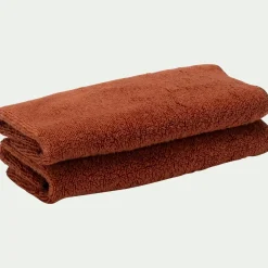 Serviette Invité*alinea Lot de 2 serviettes invité en coton 30x50cm - Brun rustrel