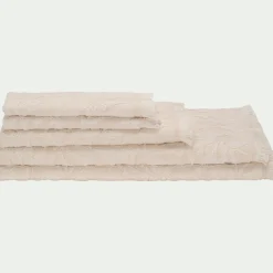 Serviette Invité*alinea Lot de 2 serviettes invités en coton motif floral 30x50cm - Blanc écru