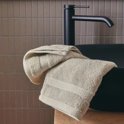 Serviette Invité*alinea Lot de 2 serviettes invités en coton peigné - alpilles 30x50cm Beige