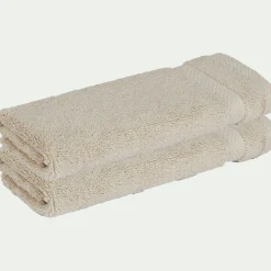 Serviette Invité*alinea Lot de 2 serviettes invités en coton peigné - alpilles 30x50cm Beige