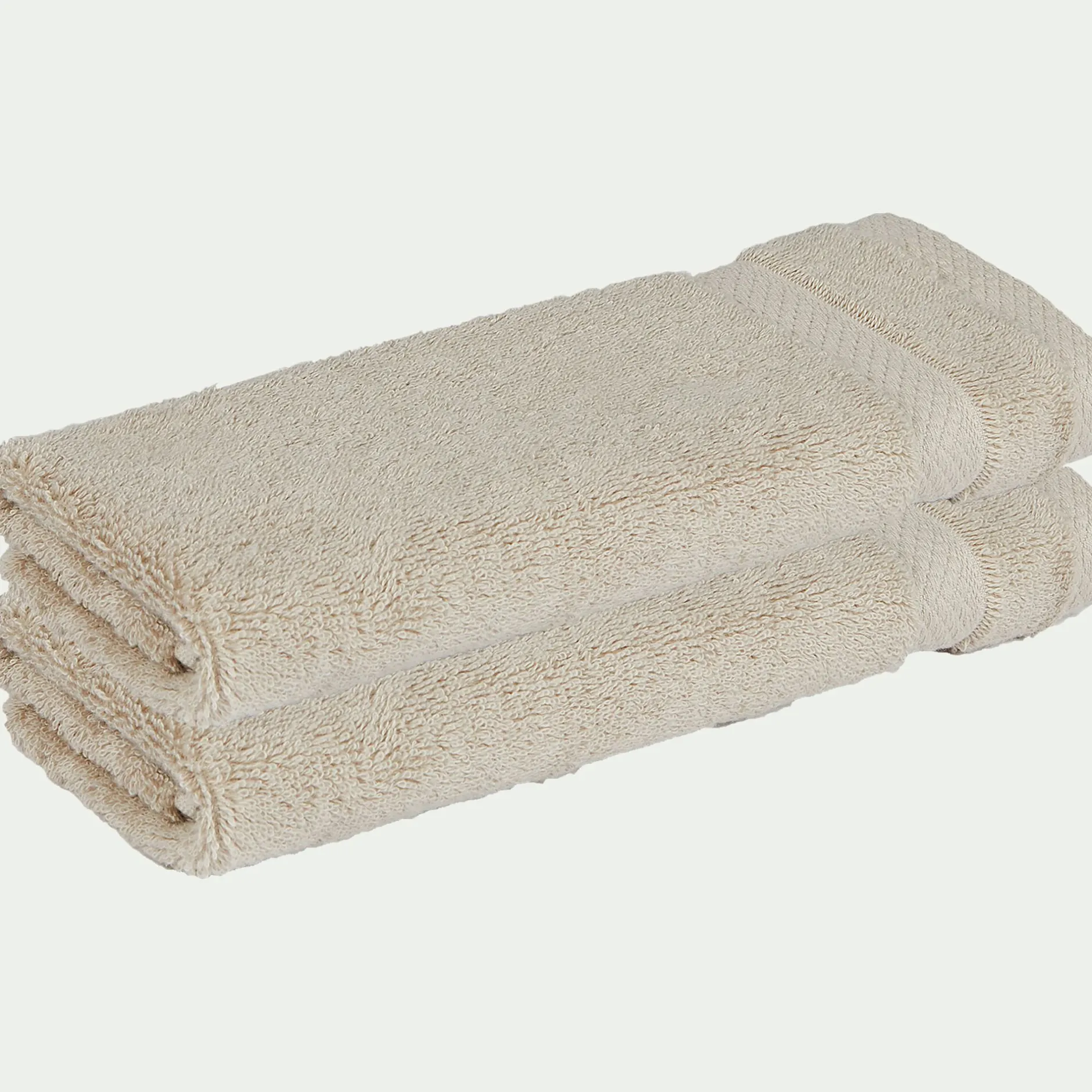 Serviette Invité*alinea Lot de 2 serviettes invités en coton peigné - alpilles 30x50cm Beige