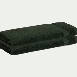 Serviette Invité*alinea Lot de 2 serviettes invités en coton peigné - cèdre 30x50cm Vert