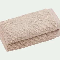 Serviette Invité*alinea Lot de 2 serviettes invités en bouclettes de coton bio - alpilles 30x50cm Beige