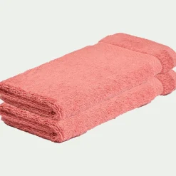 Serviette Invité*alinea Lot de 2 serviettes invités en coton peigné - ricin 30x50cm Rouge