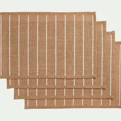Set De Table*alinea Lot de 4 sets de table à rayures en jute 30x45cm - Naturel