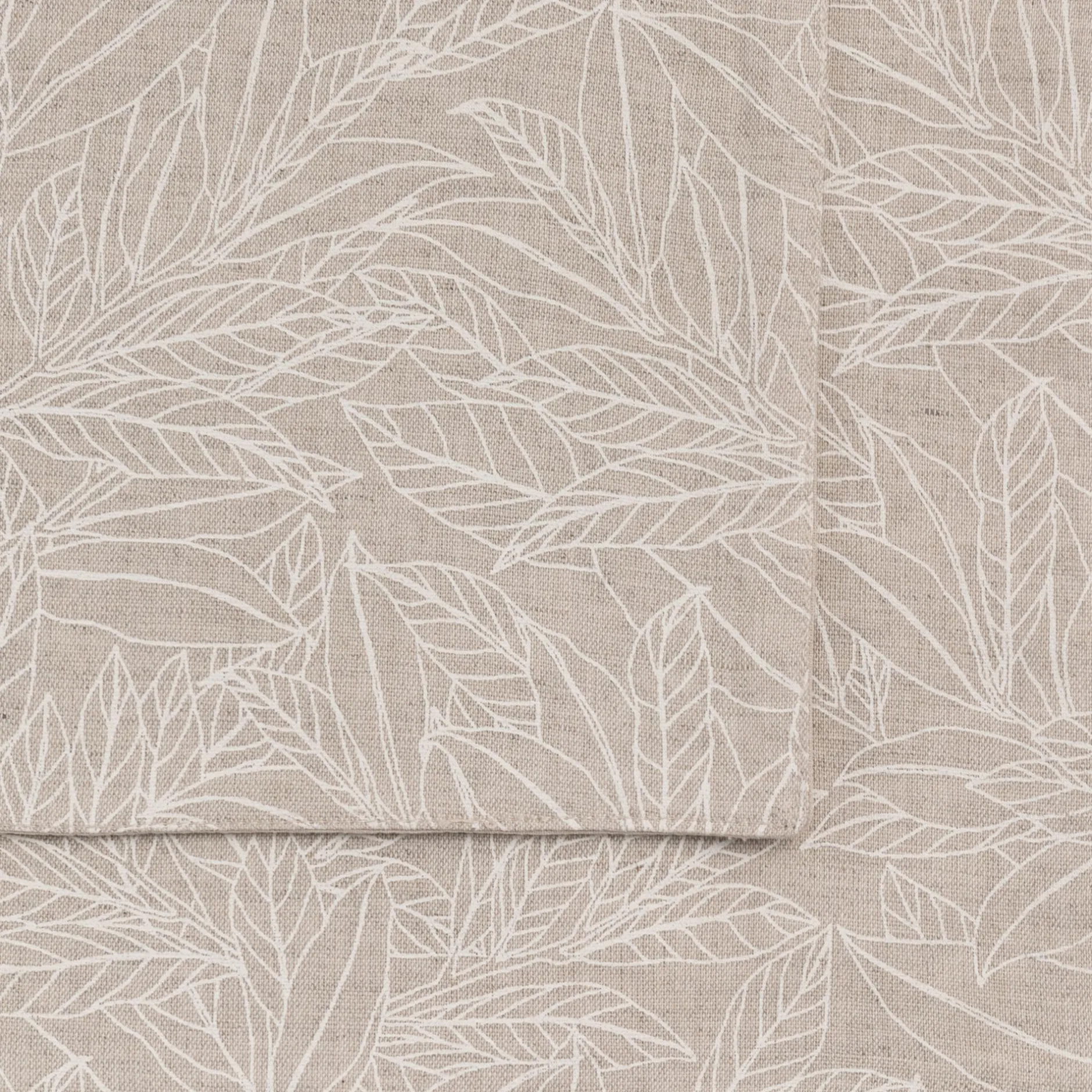 Set De Table*alinea Lot de 2 sets de table en lin et coton motif laurier - 35x50cm Beige