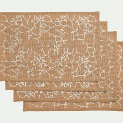 Set De Table|Nappe Et Serviette De Noël*alinea Lot de 4 sets de table motif gui en jute 30x45cm - Naturel