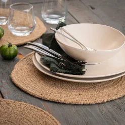 Set De Table*alinea Lot de 4 sets de table ronds en jute - D34cm Naturel