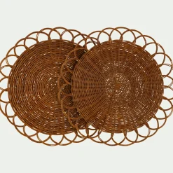 Set De Table*alinea Lot de 2 sets de table ronds en rotin D38cm - Naturel