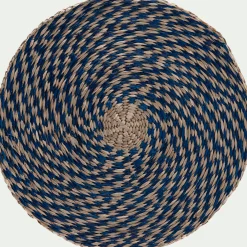 Set De Table*alinea Lot de 2 sets de table ronds en jonc de mer D36cm - Bleu