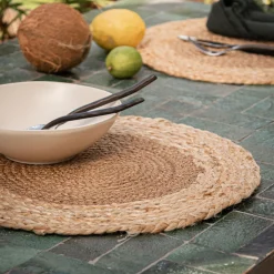 Set De Table*alinea Lot de 2 sets de table ronds en jute - naturel D38cm