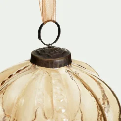 Suspension De Noël*alinea Lot de 6 suspensions de Noël goutte en verre H10cm - Jaune