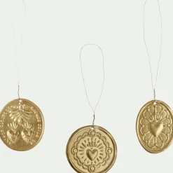 Suspension De Noël*alinea Lot de 12 suspensions de Noël en laiton D5,5cm - Doré