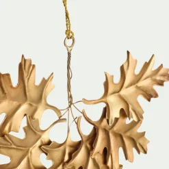 Suspension De Noël*alinea Lot de 4 suspensions de Noël feuille de houx en fer H15cm - Doré