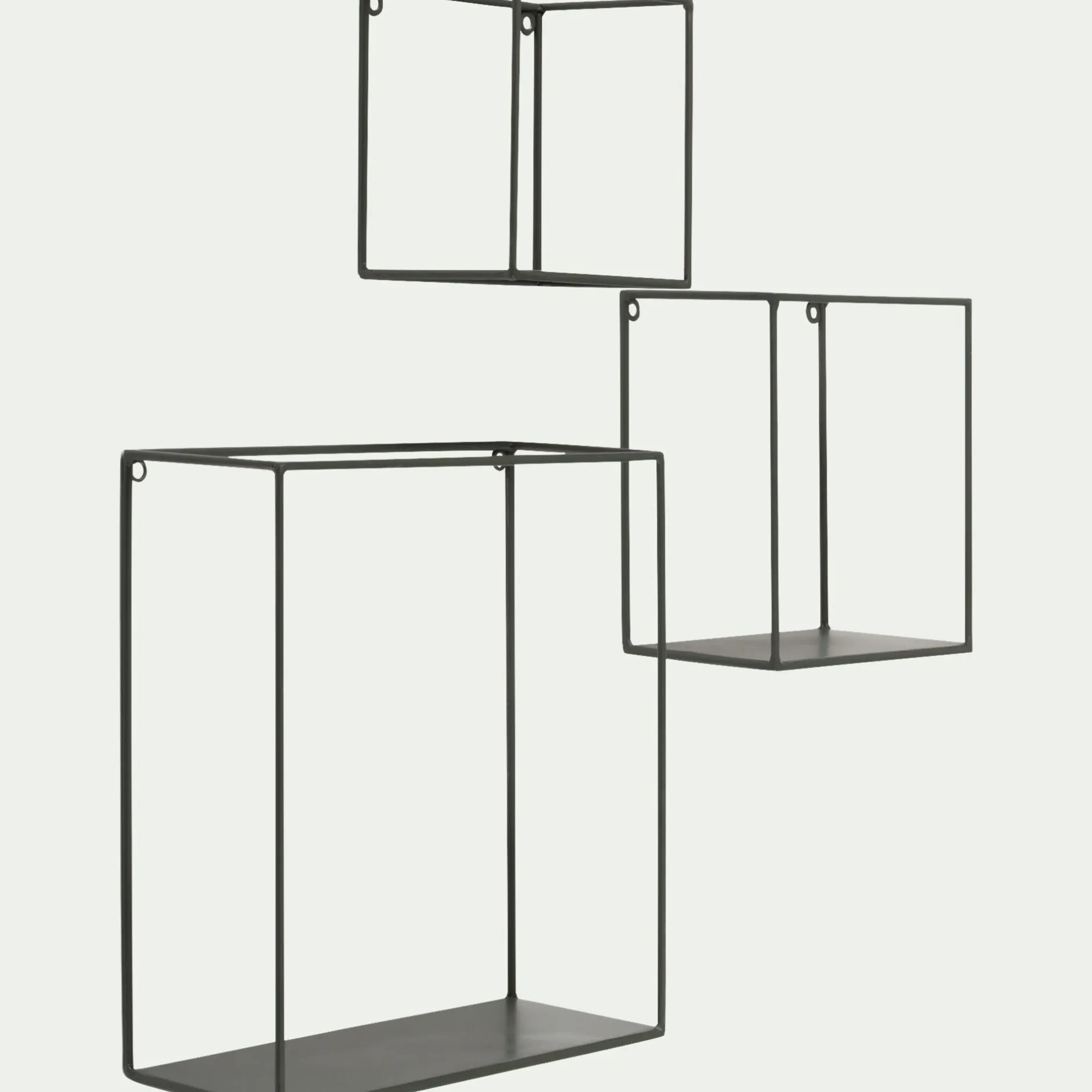 Étagère Murale*alinea Lot de 3 étagères déco en fer - cèdre Vert