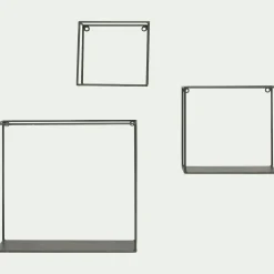 Étagère Murale*alinea Lot de 3 étagères déco en fer - cèdre Vert